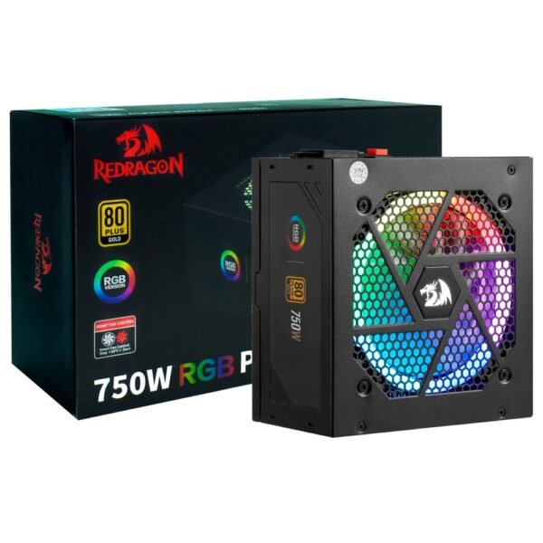 Fuente de Alimentación Redragon GC PS006 1 750W ATX Modular 80 Plus Gold RGB