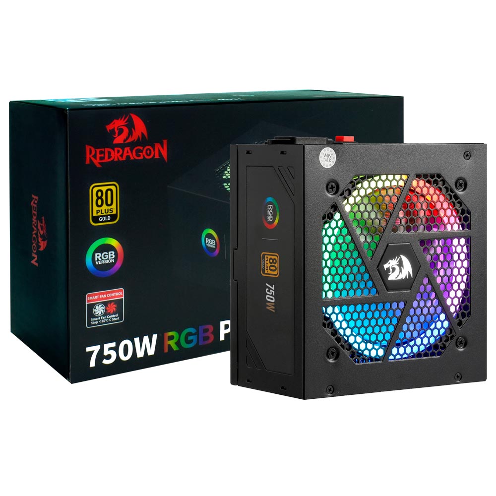 Fuente de Alimentación Redragon GC-PS006-1 750W ATX Modular 80 Plus Gold RGB