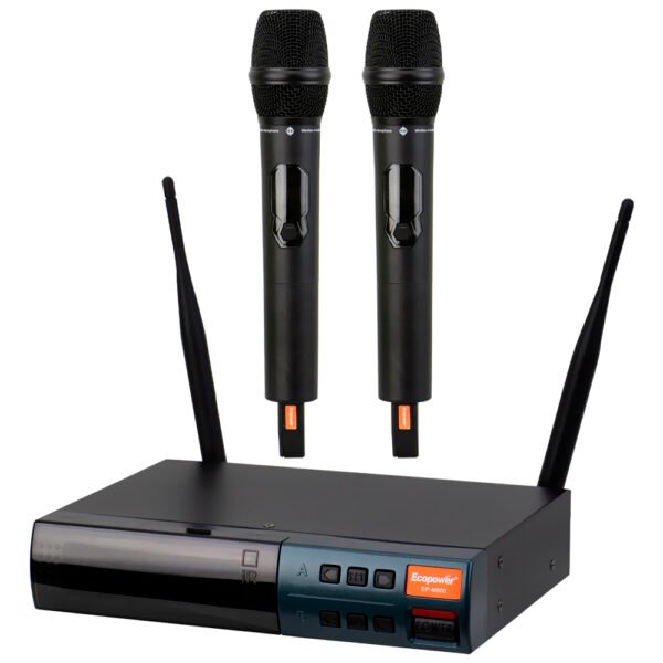 Micrófono Ecopower EP-M600 Wireless Negro (Kit con 2)