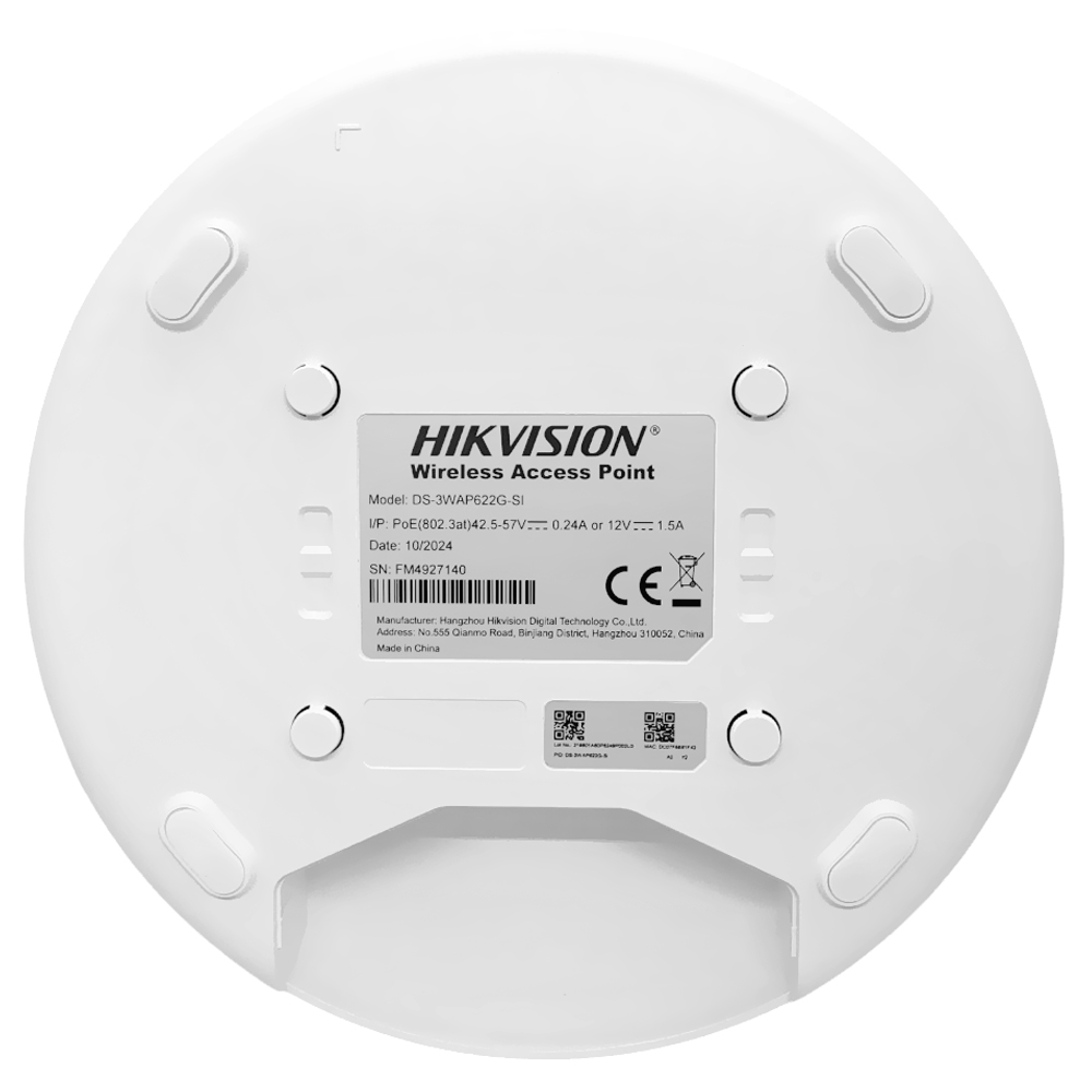 Punto de Acceso Hikvision DS-3WAP622E-SI Indoor Dual Band 2.4GHz 5GHz 3000Mbps