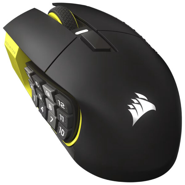 Mouse Gamer Corsair Scimitar Elite SE MMO Wireless Negro Amarillo (CH-9314415-WW)