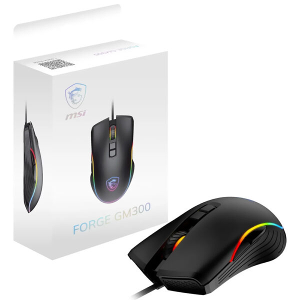 Mouse Gamer MSI Forge GM300 USB RGB Negro