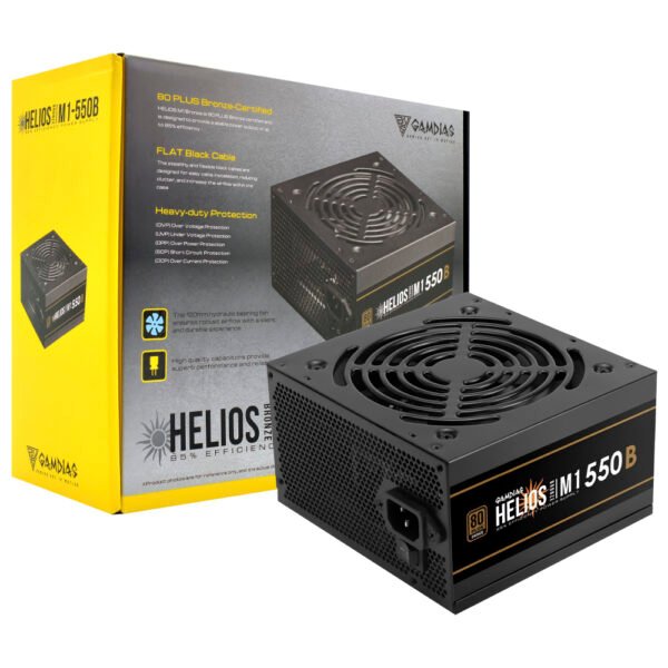 Fuente de Alimentación Gamdias Helios M1-550B 550W ATX 2.4 No Modular 80 Plus Bronze