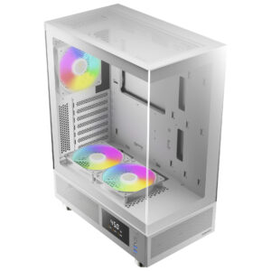 Gabinete Gamer Gamdias Atlas E1 WH Mid Tower 3 Cooler ARGB Blanco