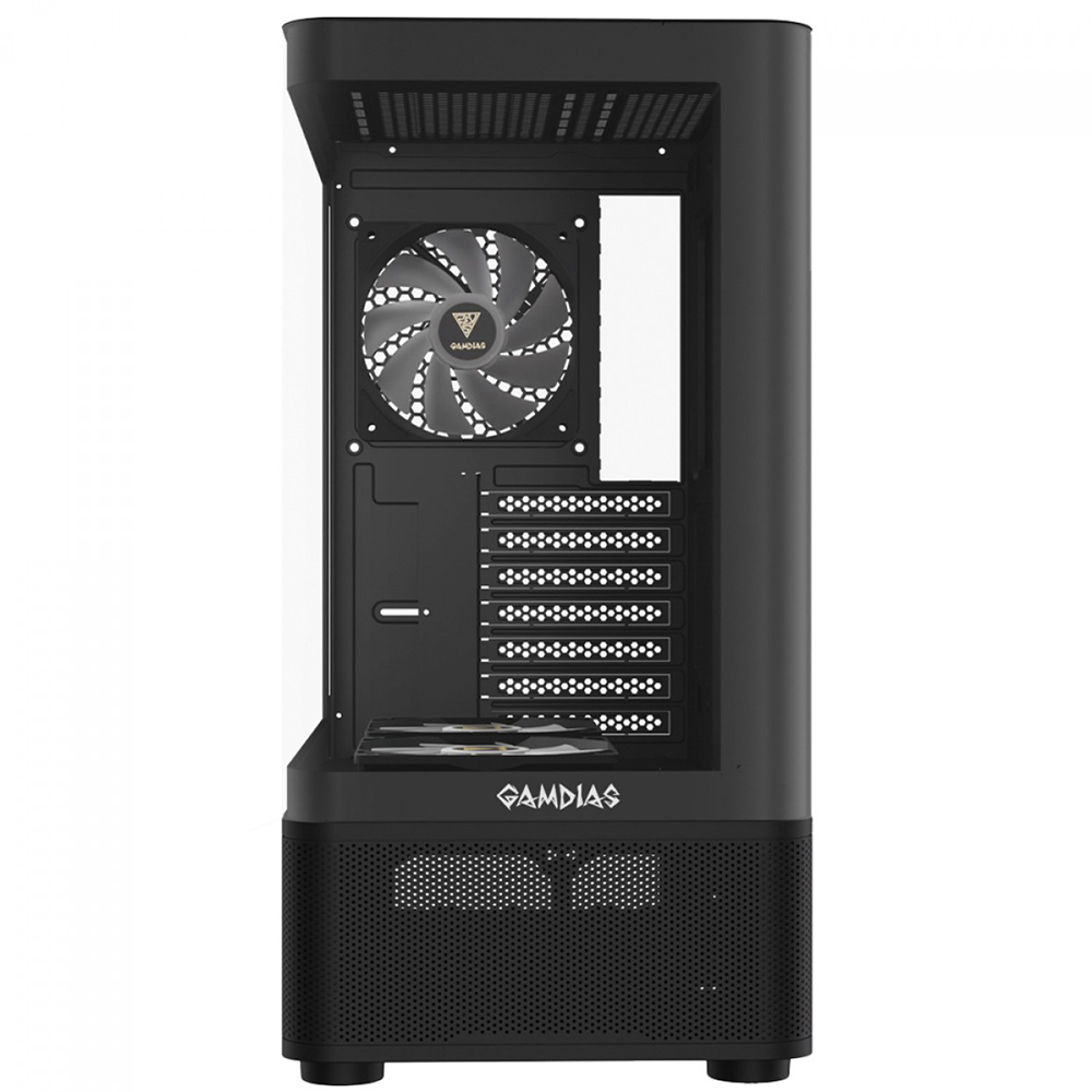 Gabinete Gamer Gamdias Atlas E2 CG Mid Tower 3 Cooler ARGB Negro
