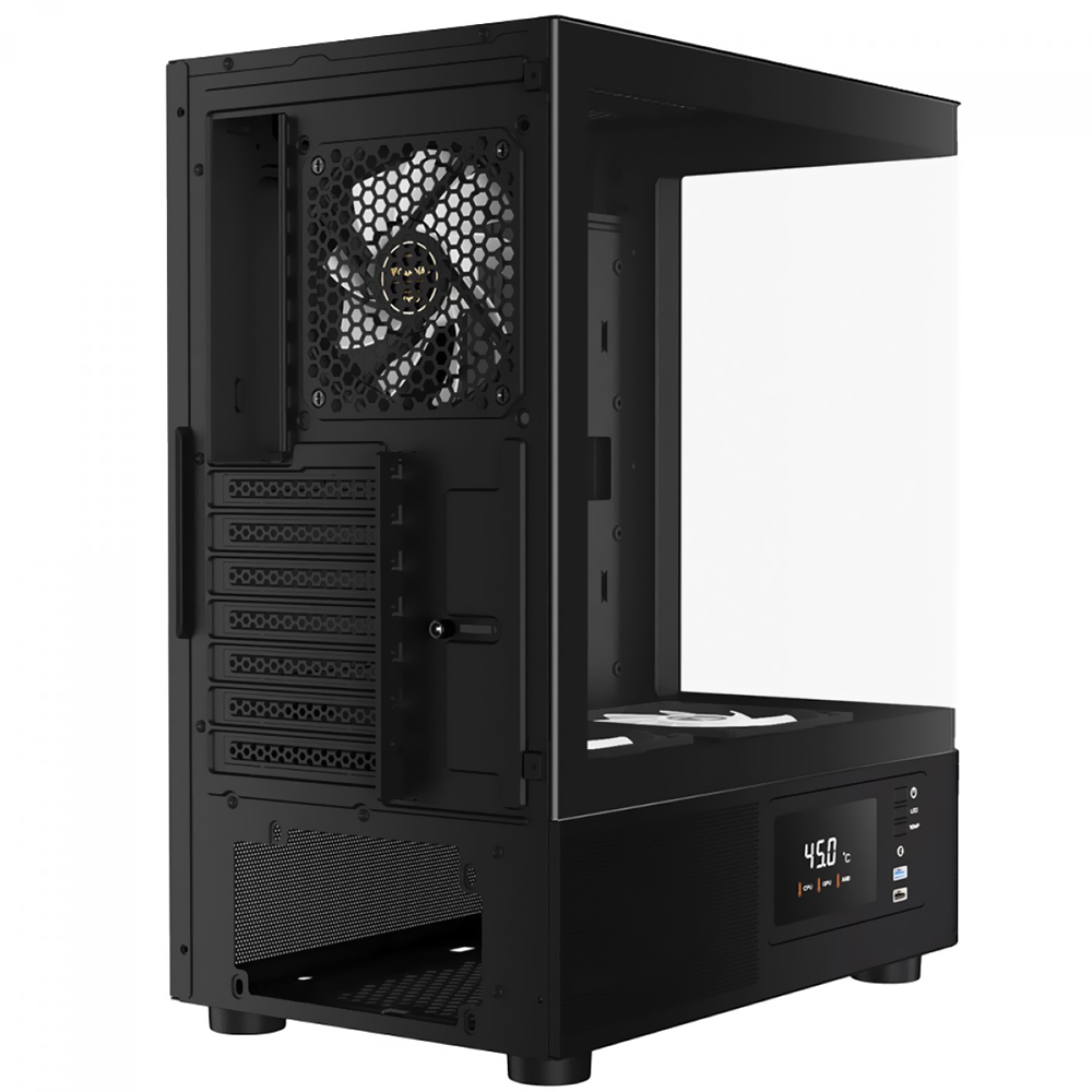 Gabinete Gamer Gamdias Atlas E2 CG Mid Tower 3 Cooler ARGB Negro