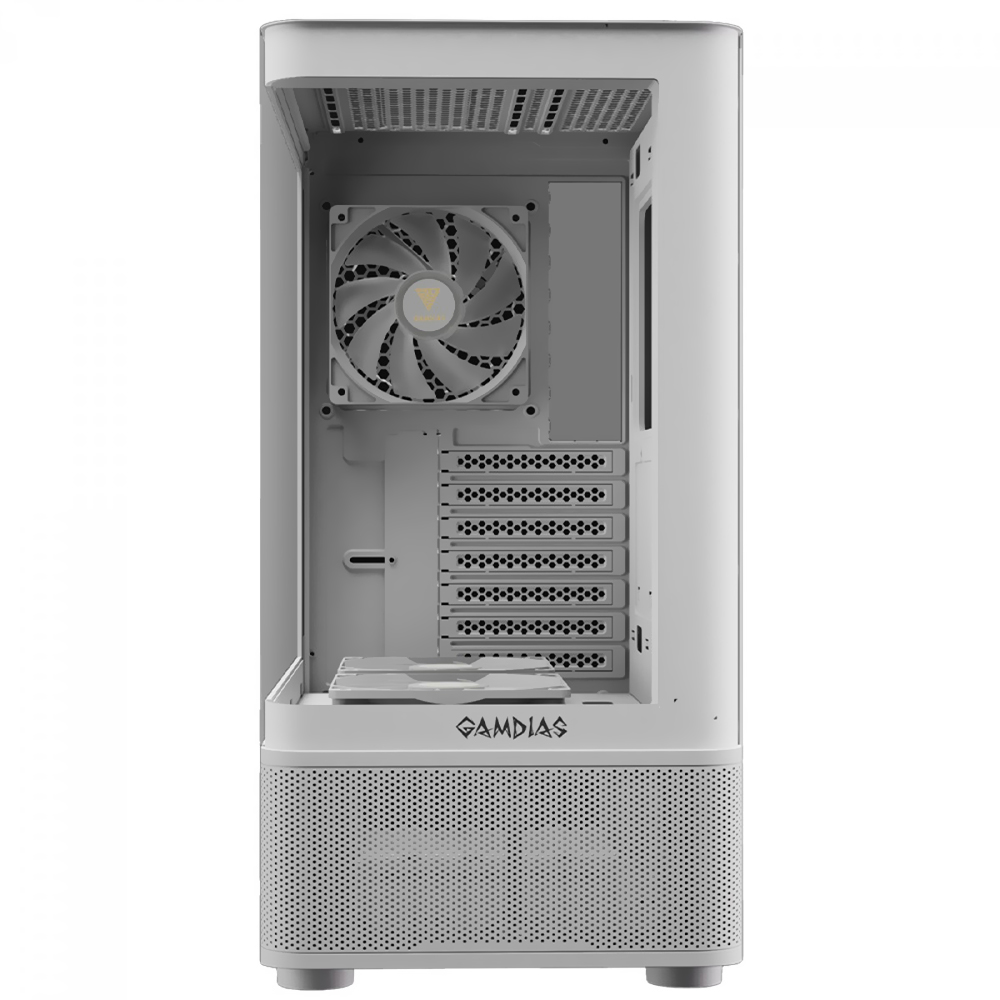 Gabinete Gamer Gamdias Atlas E2 CG WH Mid Tower 3 Cooler ARGB Blanco