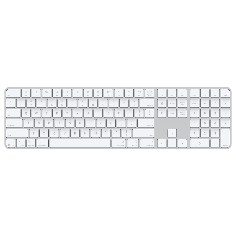 Apple Magic Keyboard MXK73LL A Wireless Touch ID Numérico Inglés Blanco Plata