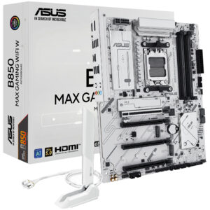 Placa Madre AM5 ASUS B850 MAX GAMING WIFI W M.2 DDR5 WIFI6E BT DP HDMI TYPE-C USB3.2 GLAN SOM WHITE 90Placa Madre1M10-M0EAY0