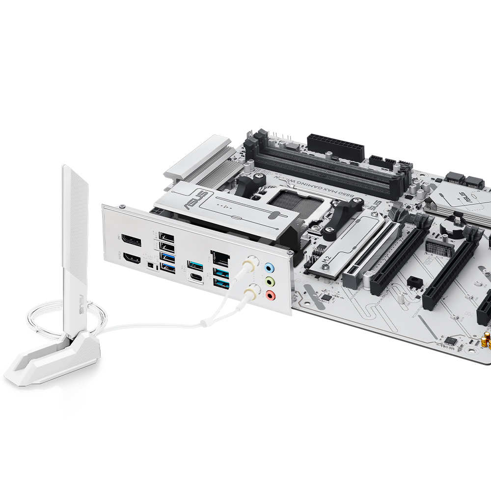Placa Madre AM5 ASUS B850 MAX GAMING WIFI W M.2 DDR5 WIFI6E BT DP HDMI TYPE-C USB3.2 GLAN SOM WHITE 90Placa Madre1M10-M0EAY0