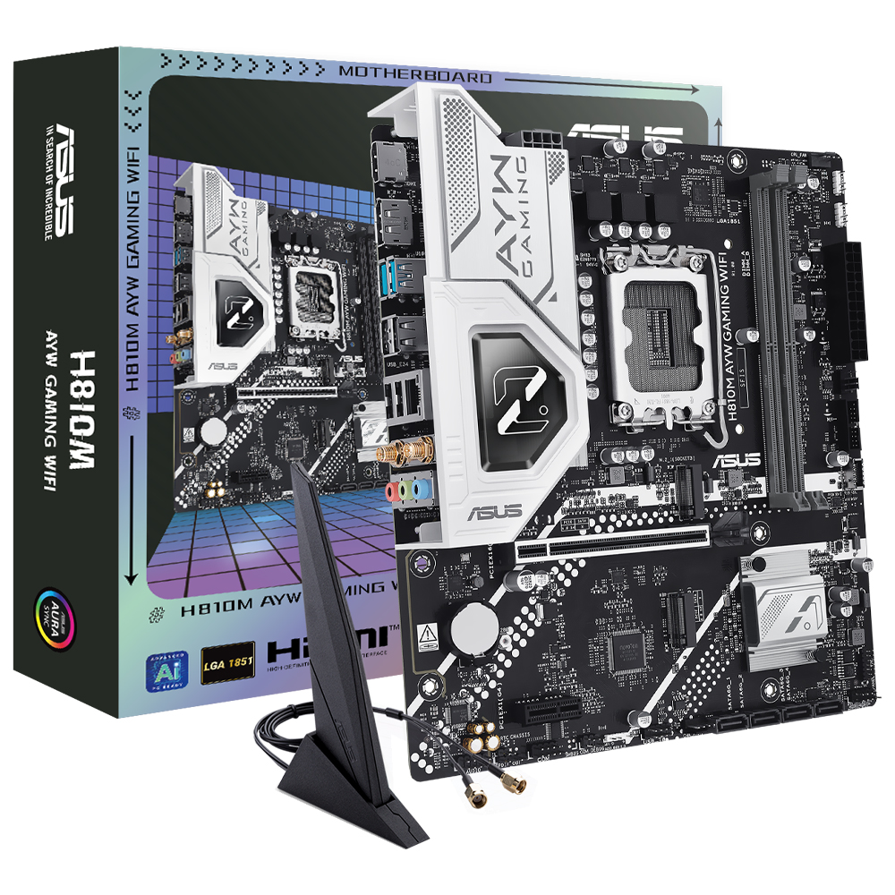 Placa Madre S1851 ASUS H810M-AYW GAMING WIFI M.2 DDR5 DP HDMI WIFI6 BT USB3.2 GLAN SOM 90Placa Madre1KL0-M0EAY0