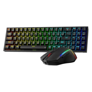 Kit Teclado+Mouse Gamer Mecánico Redragon S136 Combo Wireless RGB RED Negro
