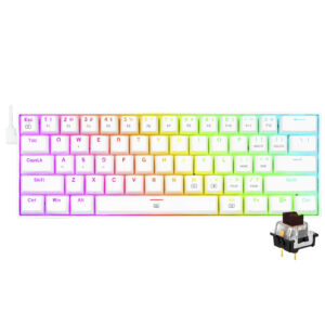 Teclado Gamer Mecánico Redragon K630W-RGB Dragonborn USB RGB Inglés Blanco