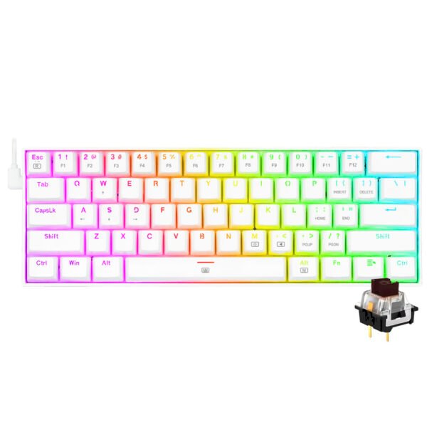 Teclado Gamer Mecánico REDRAGON K630W-RGB Dragonborn USB RGB Inglés-Blanco