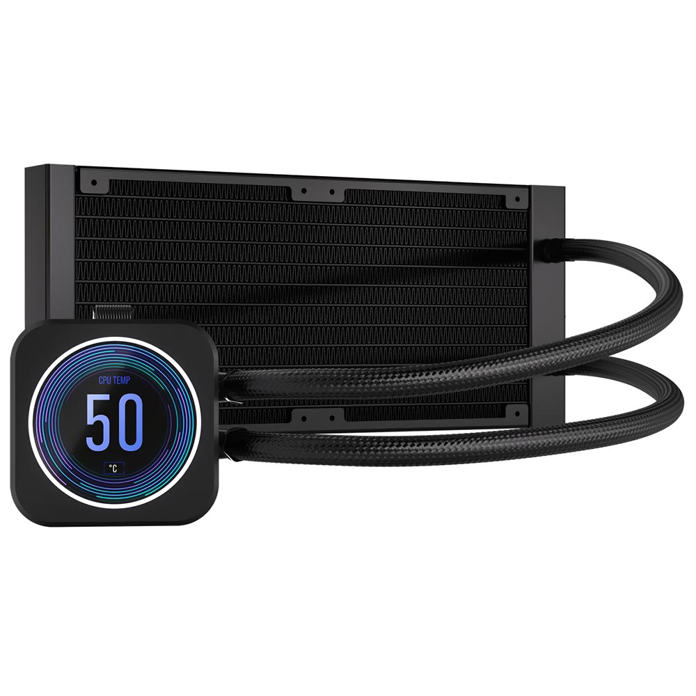 Refrigeración Liquida Corsair iCUE H100i Elite LCD XT RGB 240MM CW-9060074-WW - Negro