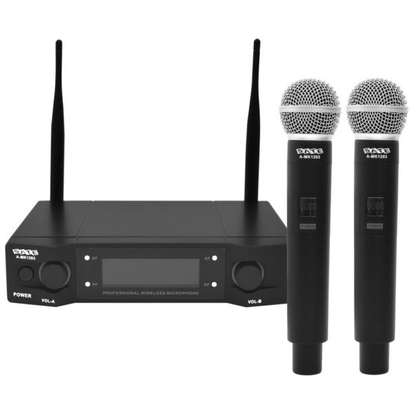 Micrófono SATELLITE A-MK1203 Uhf Inalámbrico - Negro (KIT con 2)