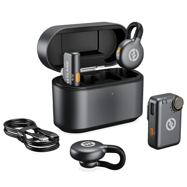 Micrófono Hollyland Lark M2S Lavalier Mini Combo Wireless USB-C - Space Gris