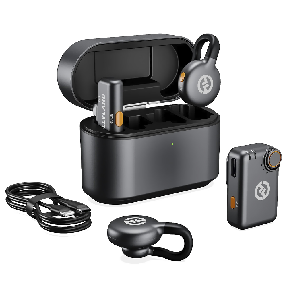 Micrófono Hollyland Lark M2S Lavalier Mini Combo Wireless USB-C - Space Gris