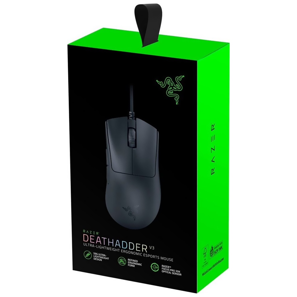 Mouse Gamer Razer Deathadder V3 USB Negro (RZ01-04640100-R3M1)