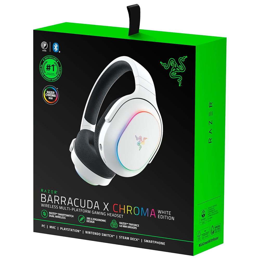 Auricular Gamer Razer Barracuda X Chroma White Edition Wireless - Blanco (RZ04-05220200-R3U1)