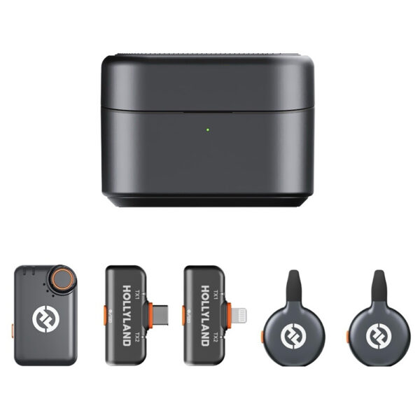 Micrófono Hollyland Lark M2S Ultimate Combo Wireless Lightning USB-C - Space Gris