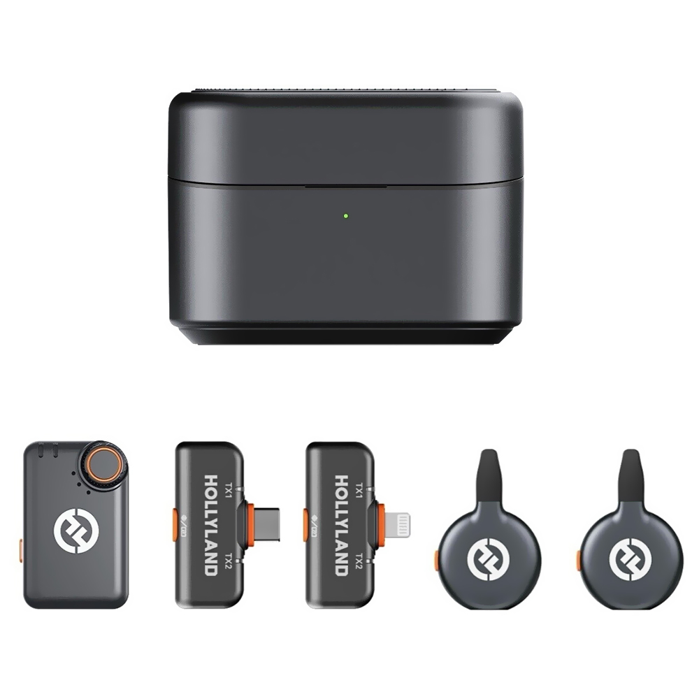 Micrófono Hollyland Lark M2S Ultimate Combo Wireless Lightning USB-C - Space Gris
