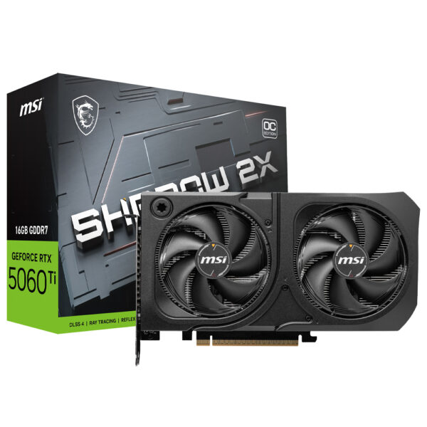 Tarjeta de Video MSI Shadow 2X OC Plus 16GB GeForce RTX5060TI GDDR7 - 912-V535-029