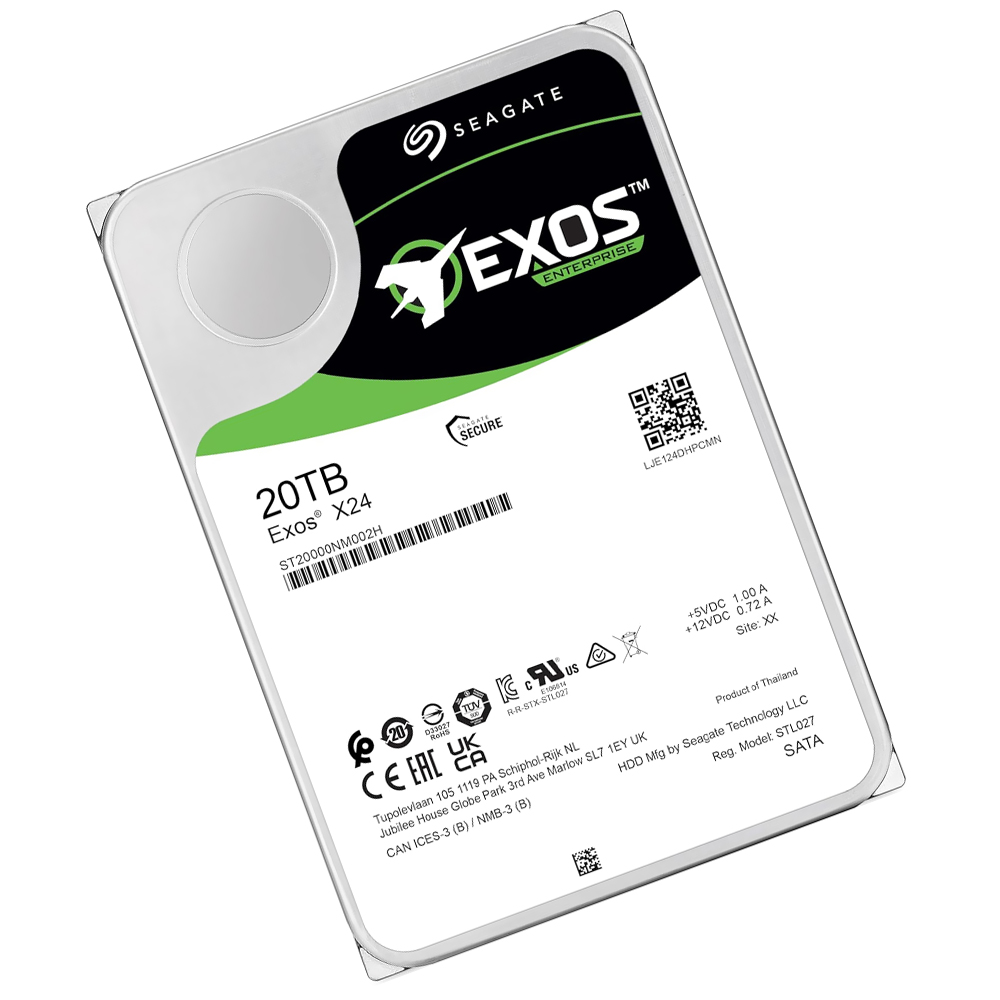 HDD Seagate 20TB Exos X24 Enterprise 3.5" SATA 3 7200RPM ST20000NM002H(GARANTÍA BR)