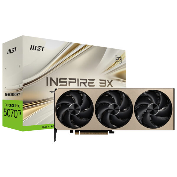 Tarjeta de Video MSI Inspire 3X OC 16GB GeForce RTX5070TI GDDR7 - 912-V531-273