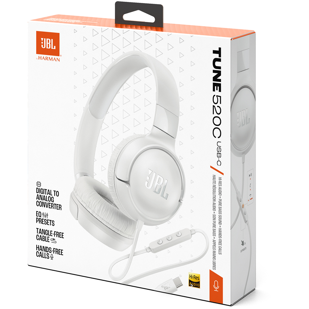 Auricular JBL Tune 520C Con cable - Blanco