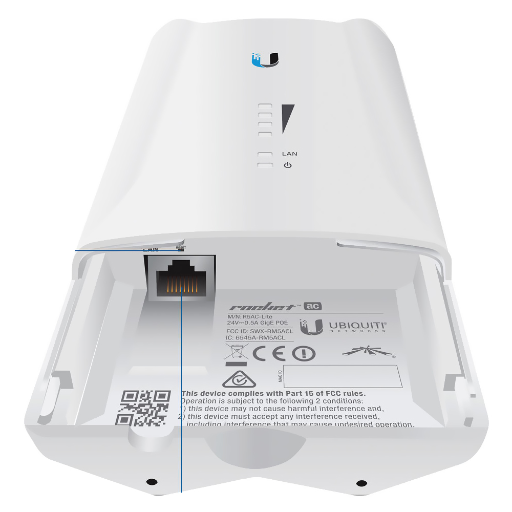 Punto de Acceso Ubnt R5AC-LITE Rocket AC Lite AirMax 5GHz