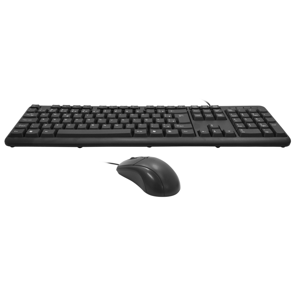 Gabinete Kit Duex DX255-10 Mouse Teclado Portugués Negro