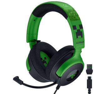 Auricular Gamer Razer Kraken V4 X Minecraft Edition RGB Con cable - Verde (RZ04-05180200-R3M1)