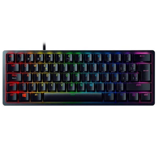 Teclado Gamer Óptico Razer Huntsman Mini USB Purple RGB Español Negro (RZ03-03392900-R311)