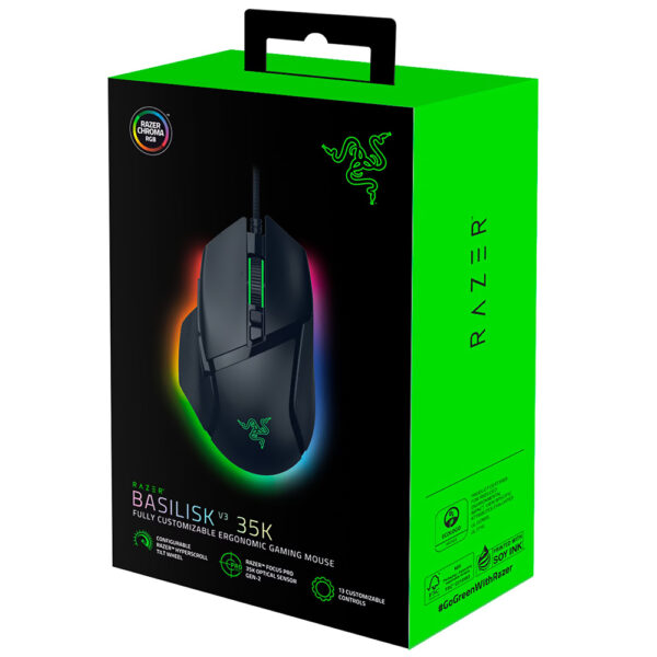 Mouse Gamer Razer Basilisk V3 35K USB RGB Negro (RZ01-05230100-R3U1)