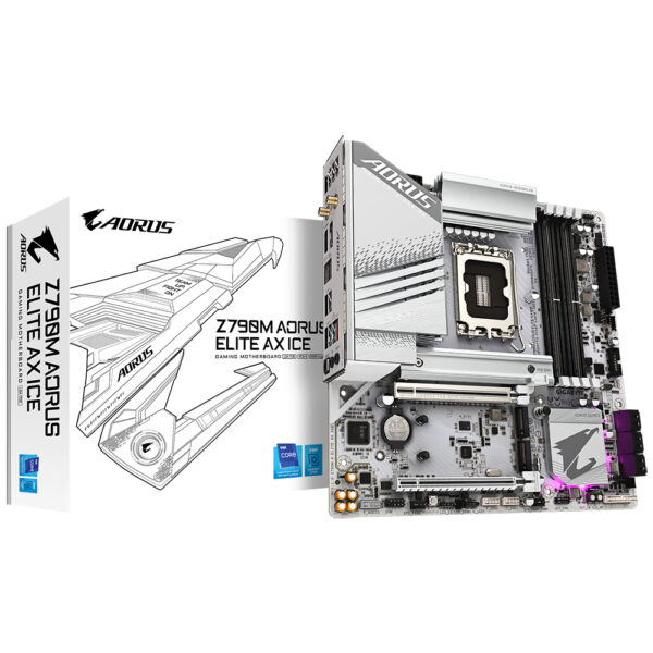 Placa Madre Gigabyte Z790M AORUS Elite AX Ice Socket LGA 1700 DDR5