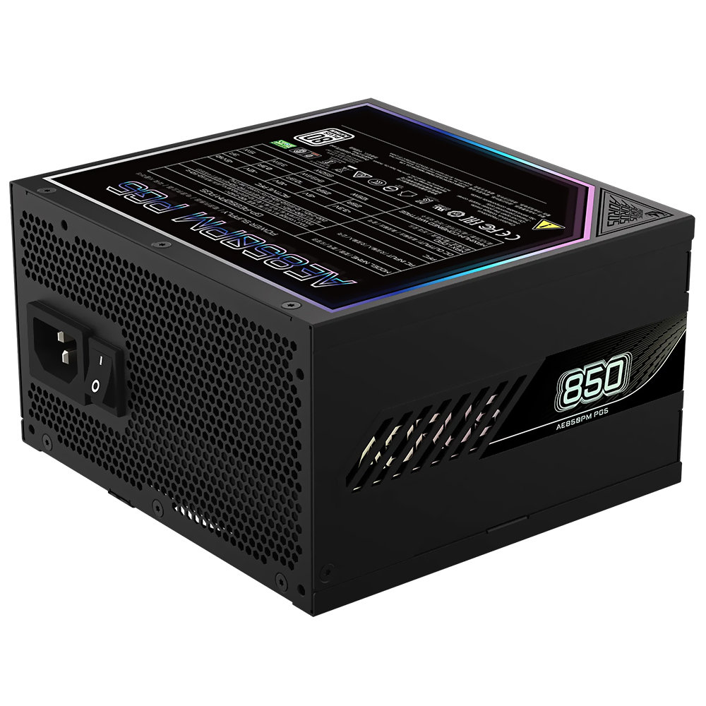 Fuente de Alimentación Gigabyte AORUS Elite GP-AE850PM PG5 850W ATX 3.1 Modular 80 Plus Platinum Bivolt