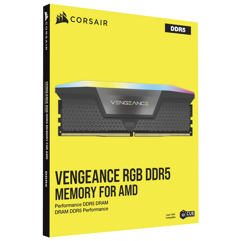 Memoria RAM Corsair Vengeance DDR5 64GB (2x32GB) 6000MHz RGB - Negro / Gris (CMH64GX5M2D6000Z40)
