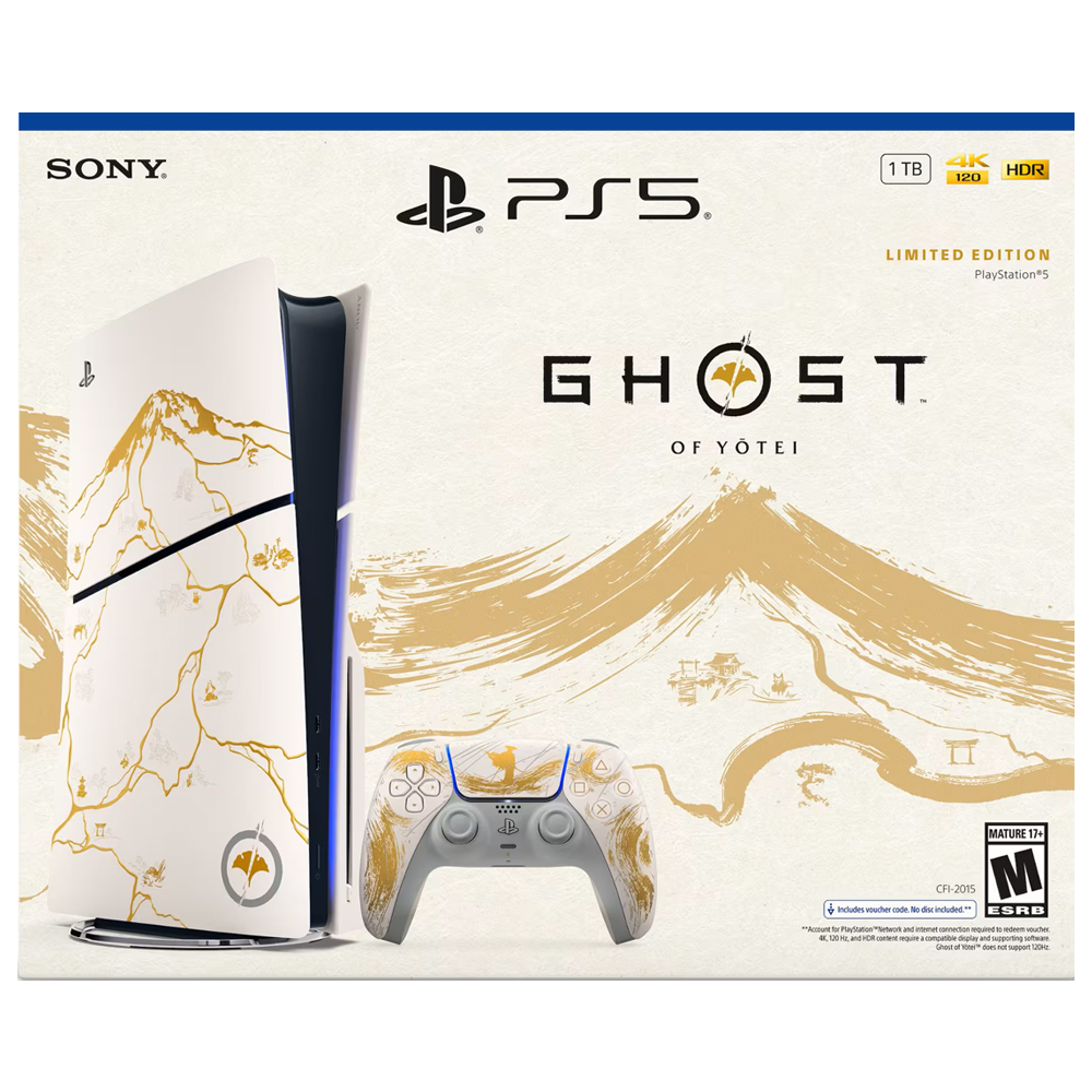 Consola Sony PlayStation 5 Slim CFI-2015A AZ7X 1TB Ghost Of Yotei Limited Edition Bivolt Blanco + Juego Ghost Of Yotei (Americano)