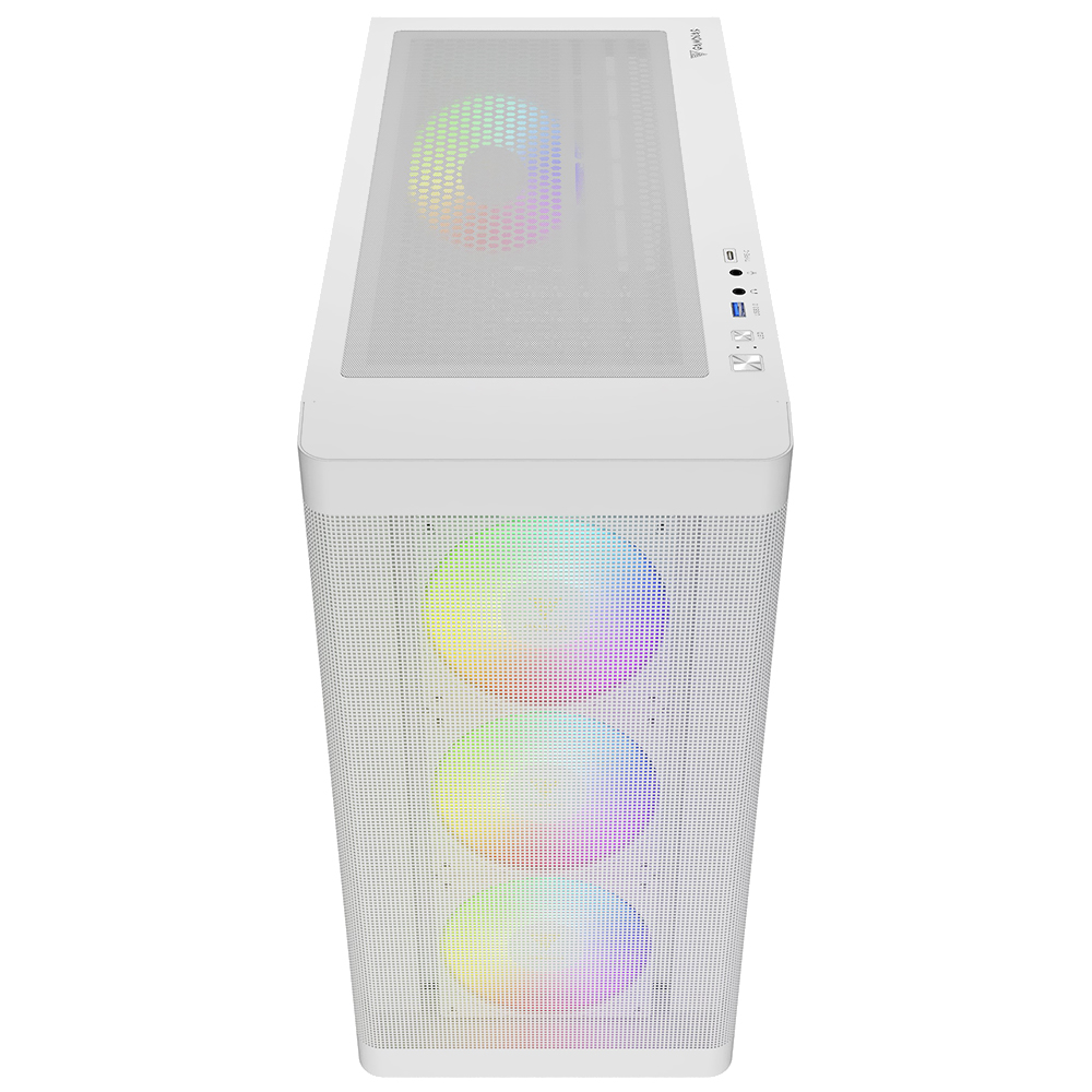 Gabinete Gamer Gamdias Athena M3 WH Mid Tower 4 Cooler ARGB Blanco