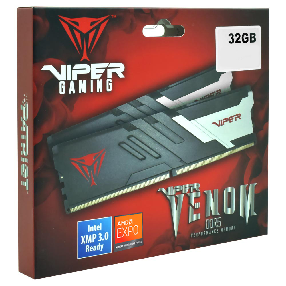 Memoria RAM Patriot Viper Venom DDR5 32GB (2x16GB) 5600MHz Negro / Plata (PVV532G560C36K)
