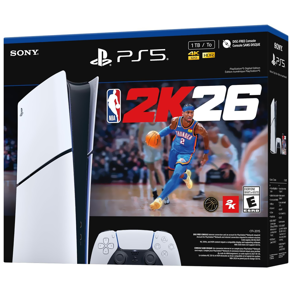 Consola Sony PlayStation 5 Slim CFI-2015 B01X 1TB Digital Edition Bivolt Blanco + Juego NBA 2K26 (Americano)