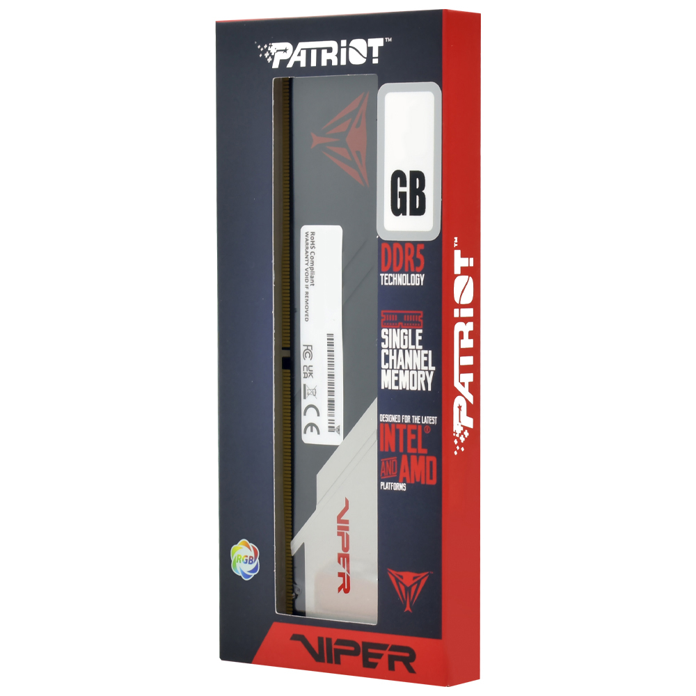 Memoria RAM Patriot Viper Venom DDR5 16GB 5200MHz RGB - Negro / Plata (PVVR516G52C36)