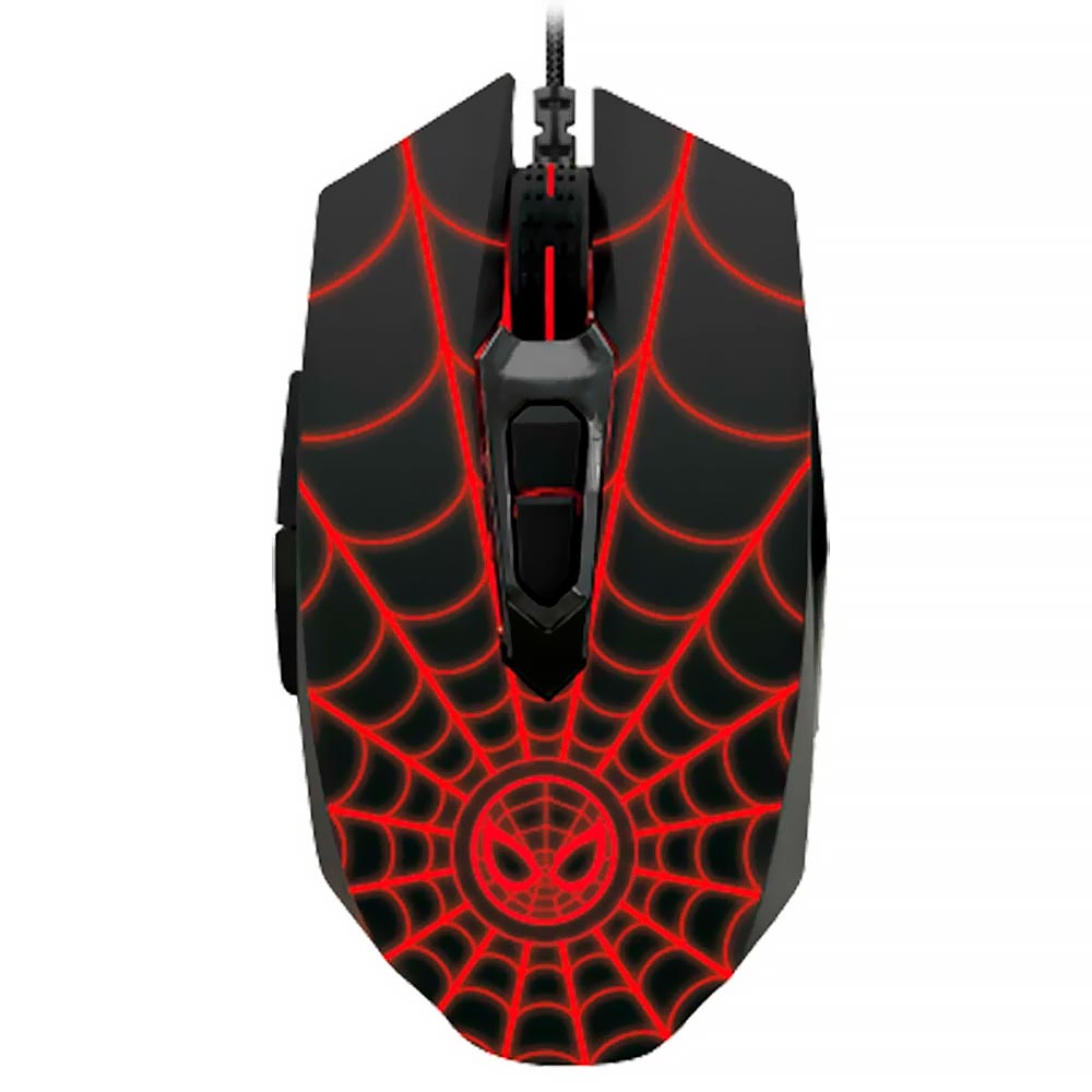 Mouse Gamer Xtech XTM-M520SM Marvel Spiderman USB LED Negro Plata