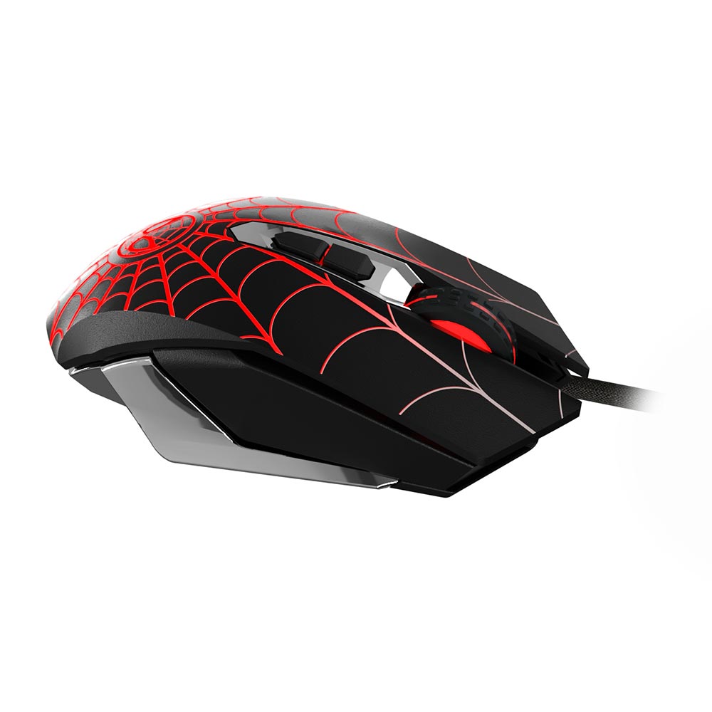 Mouse Gamer Xtech XTM-M520SM Marvel Spiderman USB LED Negro Plata