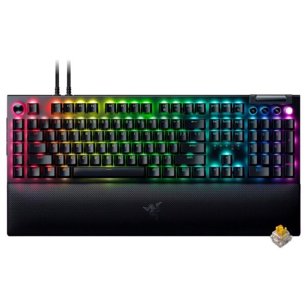 Teclado Gamer Mecánico RAZER Blackwidow V4 Pro USB RGB Yellow Inglés-Negro (RZ03-04681900-R3U1)