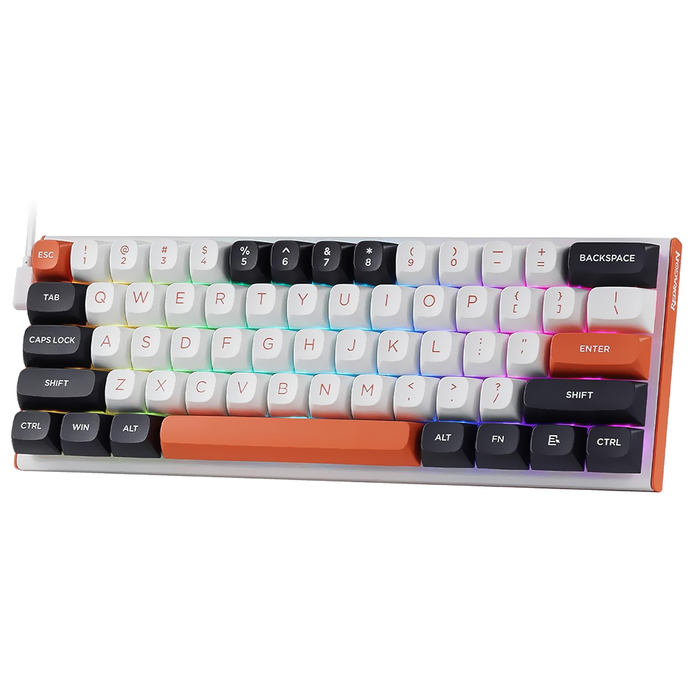 Teclado Gamer Magnético Redragon FIDD K683WBO-RGB-M USB Inglés Blanco
