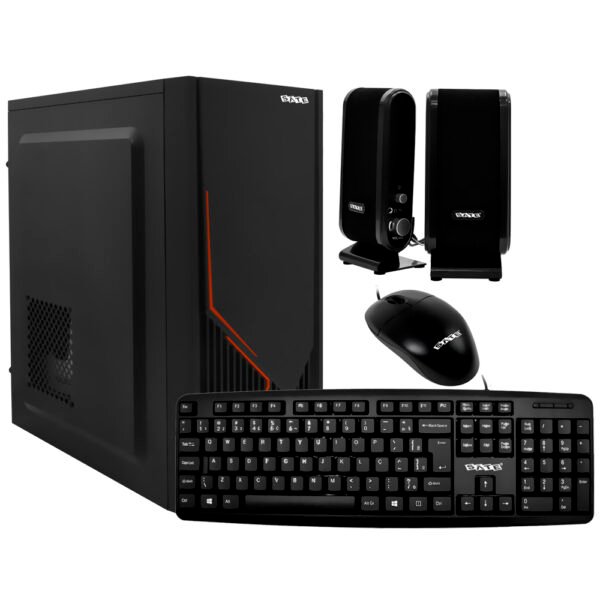 Gabinete Combo Kit Satellite K707 Fuente 200W Mouse Altavoz Parlante Teclado Portugués Negro