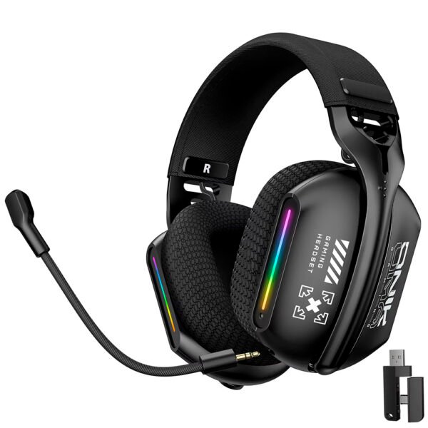 Auricular Con Micrófono Gamer Onikuma Gt808 RGB Inalámbrico Negro