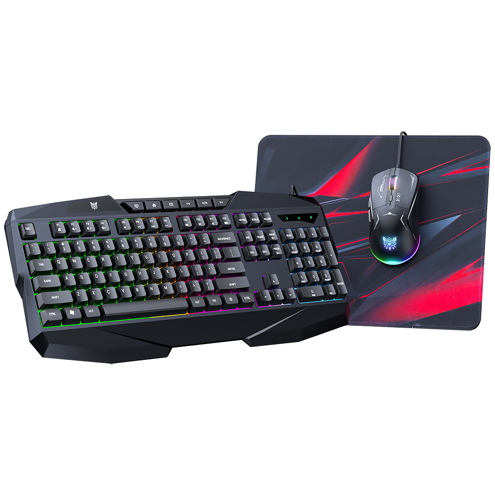 Kit Gamer Onikuma TZ3006 Teclado + Mouse + Mousepad Inglés Negro